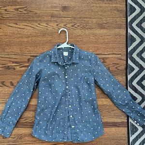 J. Crew Chambray Shirt with White Dots